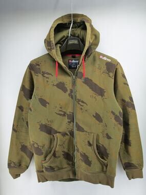 Diem Camouflage Fishing Fill Zip Hoodie‎ Size M Fleece Lined Men's